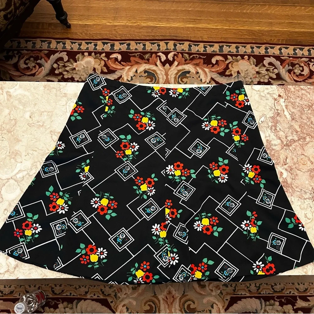 70s Vintage Sears Fashion Top Skirt Set Black